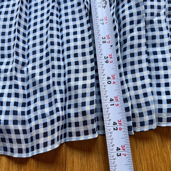 Timo Weiland X Banana Republic Size 4 Blue Gingham Plaid Silk Sleeveless Dress - Picture 8 of 14